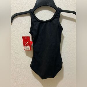 Capezio Elegant Black Dance Bodysuit leotard dance tumble size 1/CH